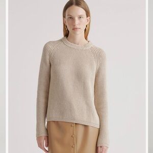 QUINCE 100% Organic Cotton Fisherman Crew Sweater - size small